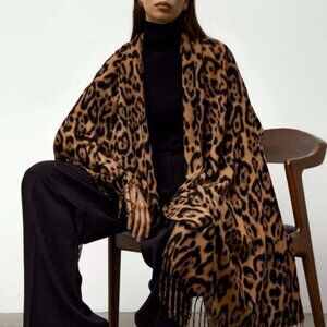 Brown Leopard Print Scarf NEW Long Shawl Women Autumn And Winter fashion trend